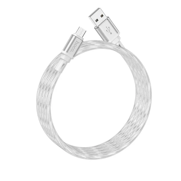 Кабель Hoco X98 Crystal ice Silicone Micro (1м) [Silver]